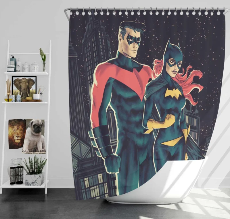 Barbara Gordon and Nightwing in DC Comics Shower Curtain