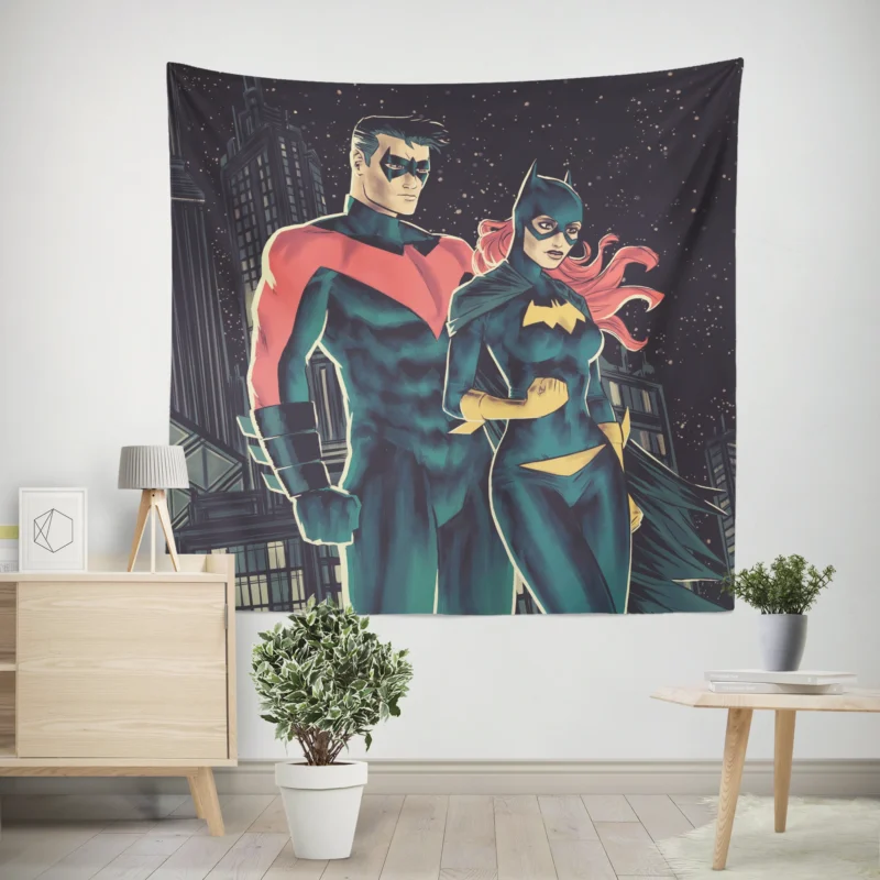 Barbara Gordon and Nightwing in DC Comics  Wall Tapestry