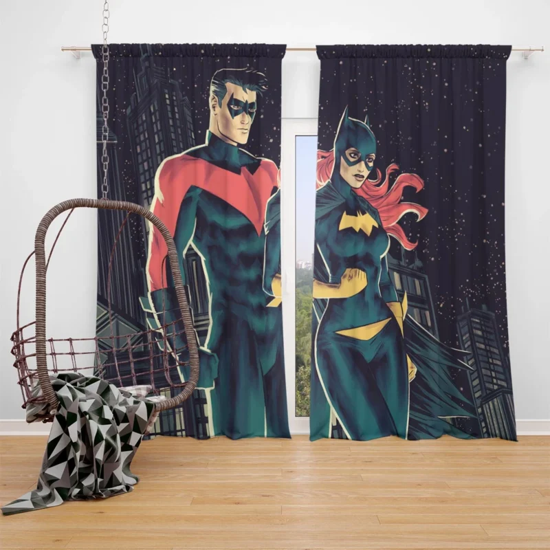 Barbara Gordon and Nightwing in DC Comics Window Curtain