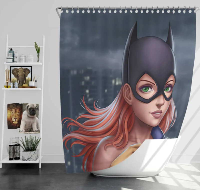 Bat-Signal: Summoning Batgirl to Action in DC Comics Shower Curtain