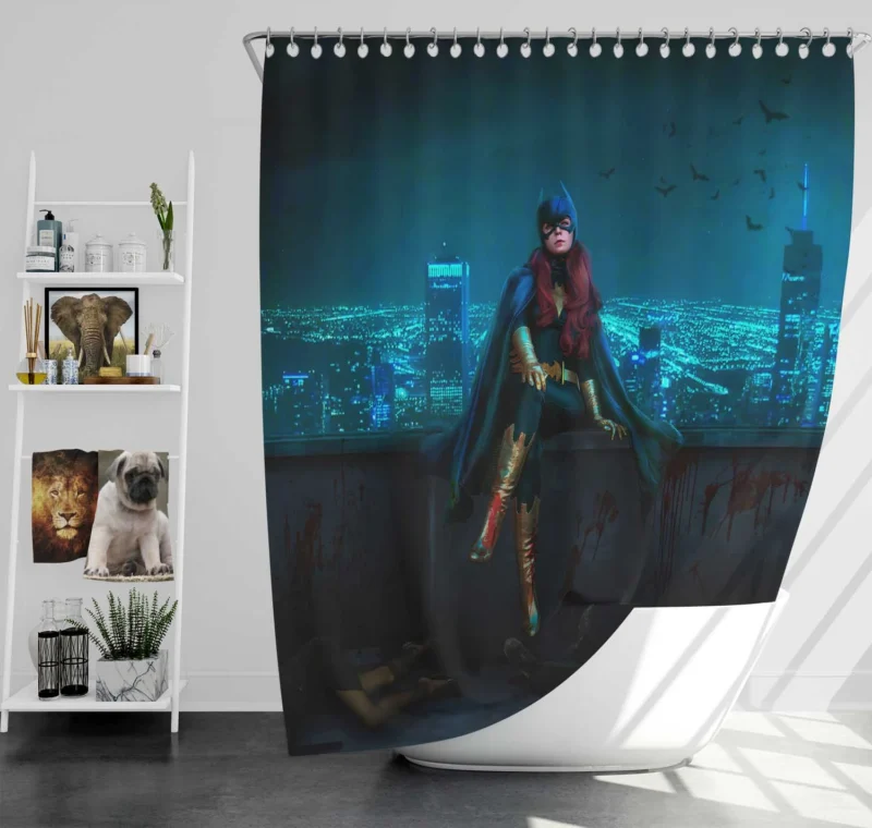 Batgirl: Crime-Fighting in Gotham City Shadows Shower Curtain