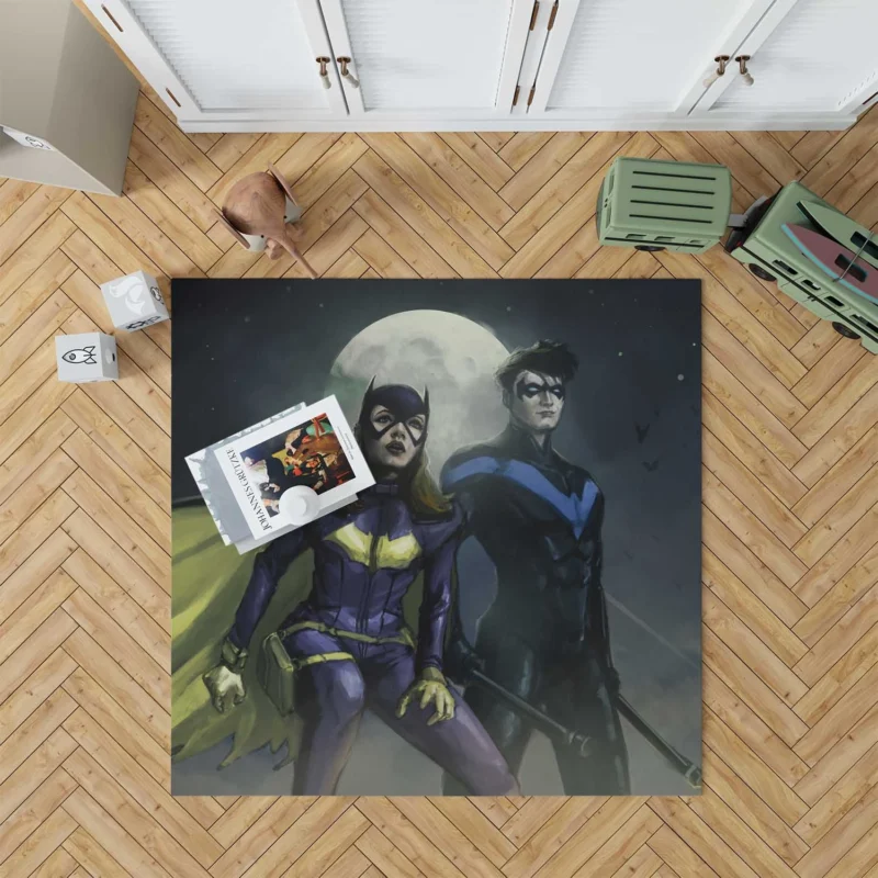 Batgirl and Nightwing Comics Collaboration Floor Rug