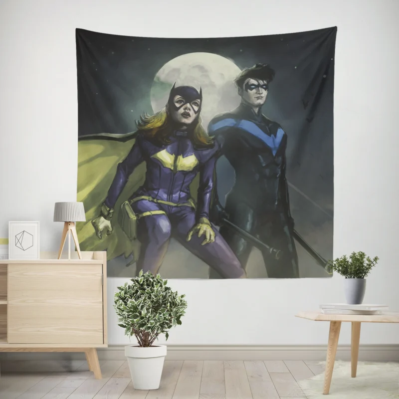 Batgirl and Nightwing Comics Collaboration  Wall Tapestry