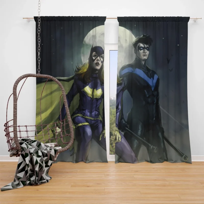 Batgirl and Nightwing Comics Collaboration Window Curtain