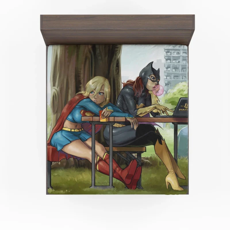 Batgirl and Supergirl: Dynamic Duo Fitted Sheet