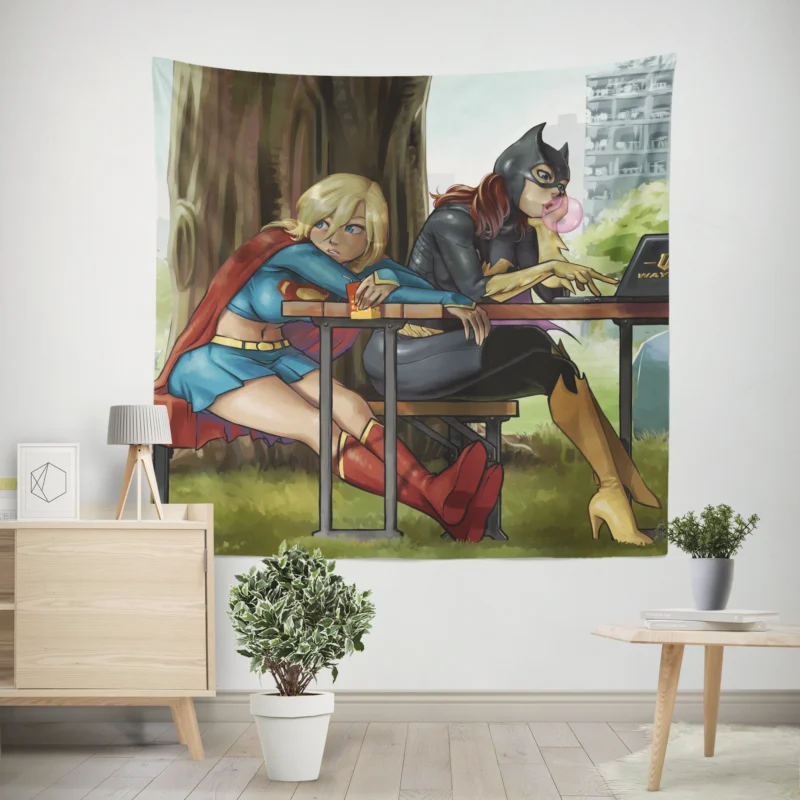 Batgirl and Supergirl: Dynamic Duo  Wall Tapestry