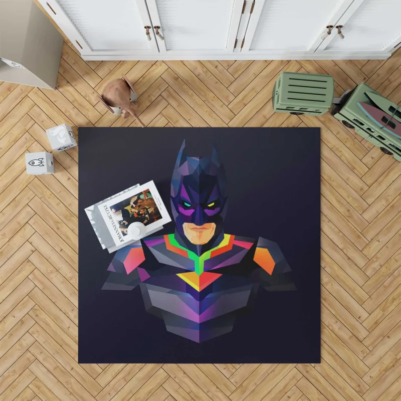 Batman Abstract Facets: A Unique Perspective Floor Rug