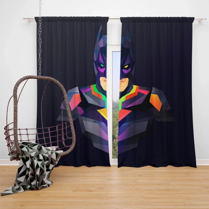 Batman Abstract Facets: A Unique Perspective Window Curtain