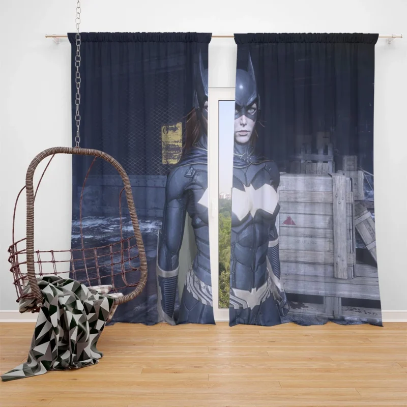 Batman: Arkham Knight Video Game Featuring Batgirl Window Curtain