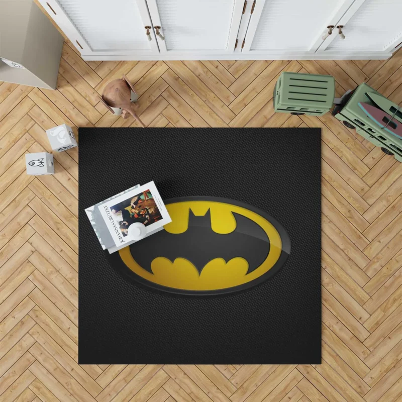 Batman Iconic Symbol: The Bat Signal from Gotham City Floor Rug