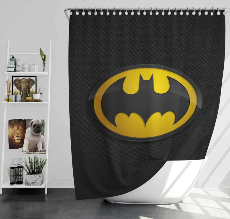 Batman Iconic Symbol: The Bat Signal from Gotham City Shower Curtain