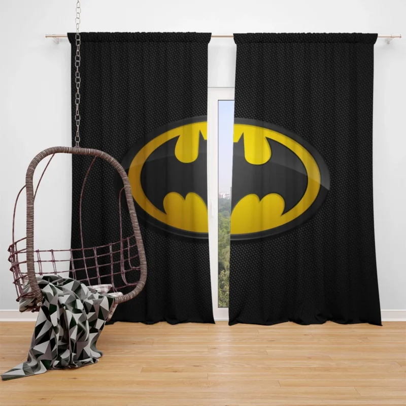 Batman Iconic Symbol: The Bat Signal from Gotham City Window Curtain