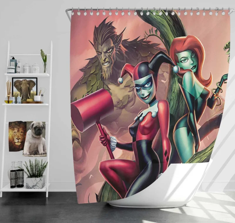 Batman and Harley Quinn: Join Poison Ivy Mischief Shower Curtain
