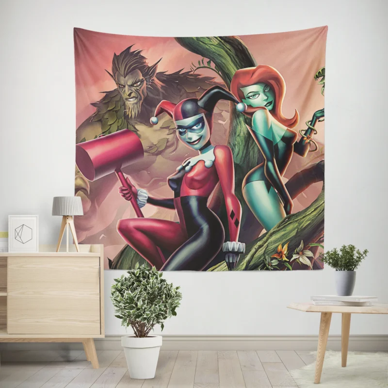 Batman and Harley Quinn: Join Poison Ivy Mischief  Wall Tapestry