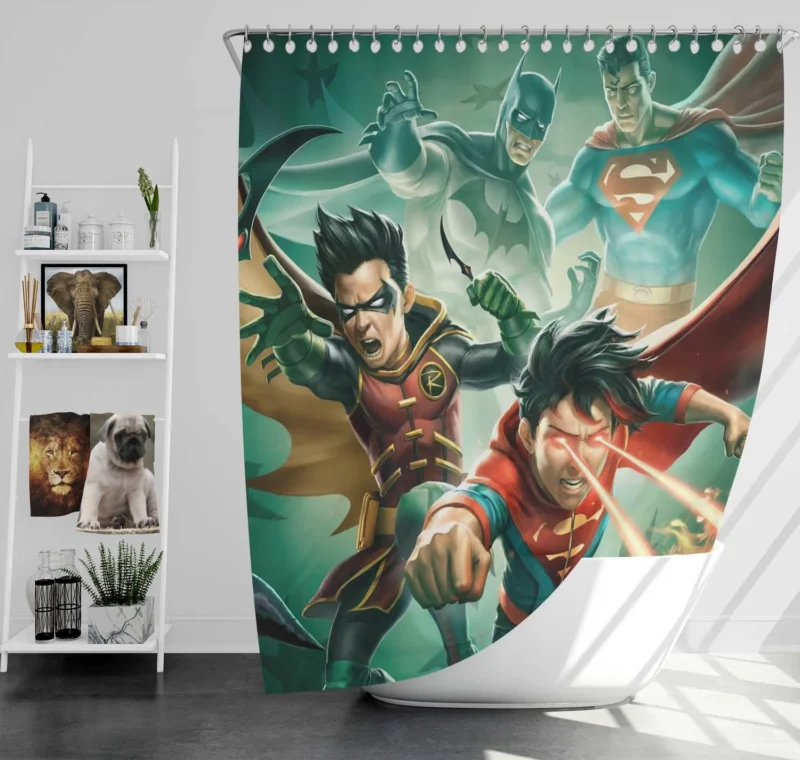 Batman and Superman: Battle of the Super Sons Shower Curtain