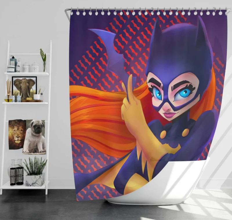 Batwoman: A DC Comics Heroine with Orange Hair and Blue Eyes Shower Curtain