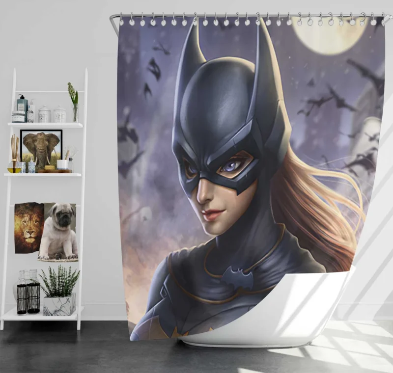 Batwoman: DC Comics Character with Brown Hair and Blue Eyes Shower Curtain