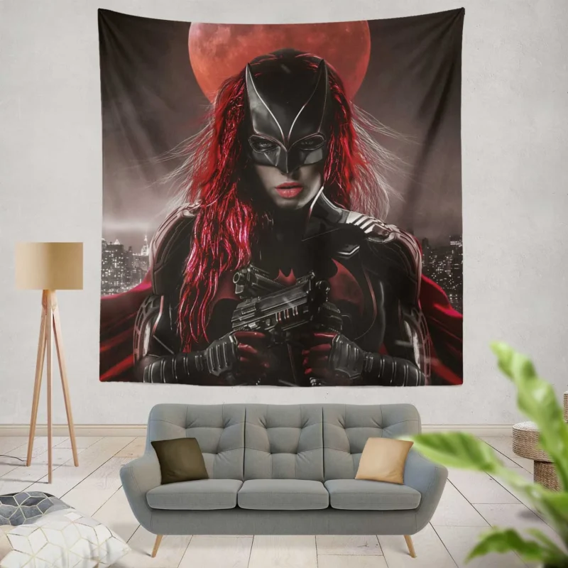 Batwoman TV Show: Masked Hero with Armor and Weapons  Wall Tapestry