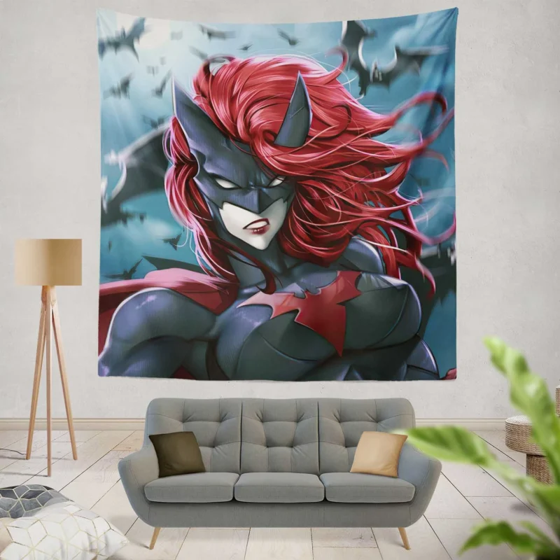Batwoman: The Iconic Red-Haired Heroine of DC Comics  Wall Tapestry