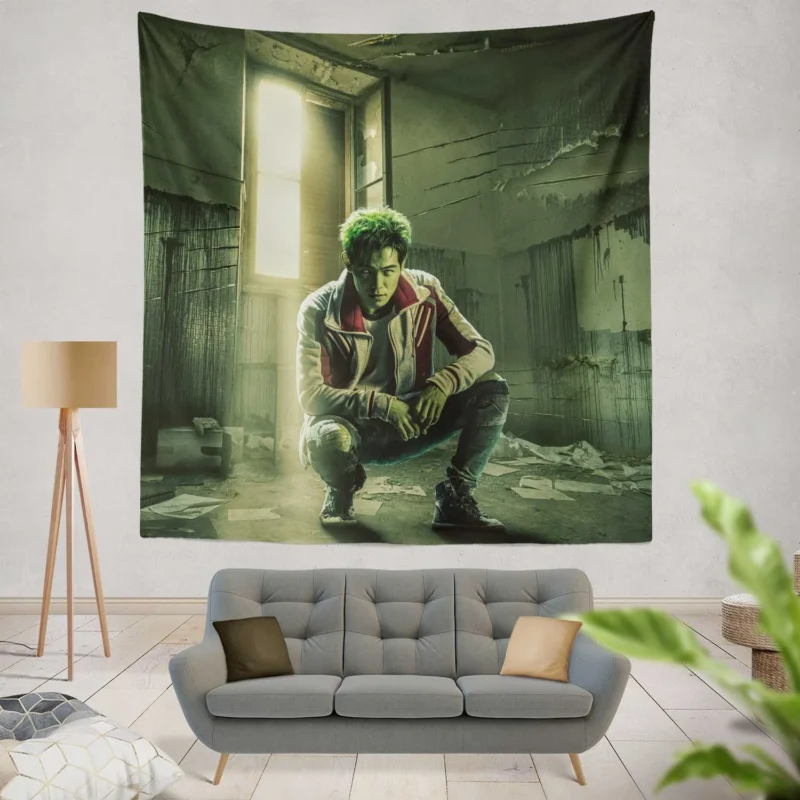 Beast Boy in Titans: Transformation and Teamwork  Wall Tapestry