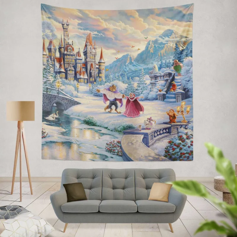 Beauty And The Beast: Winter Beauty  Wall Tapestry