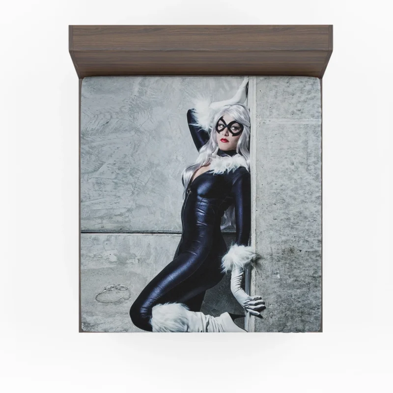 Black Cat Cosplay: Embrace the Intrigue Fitted Sheet
