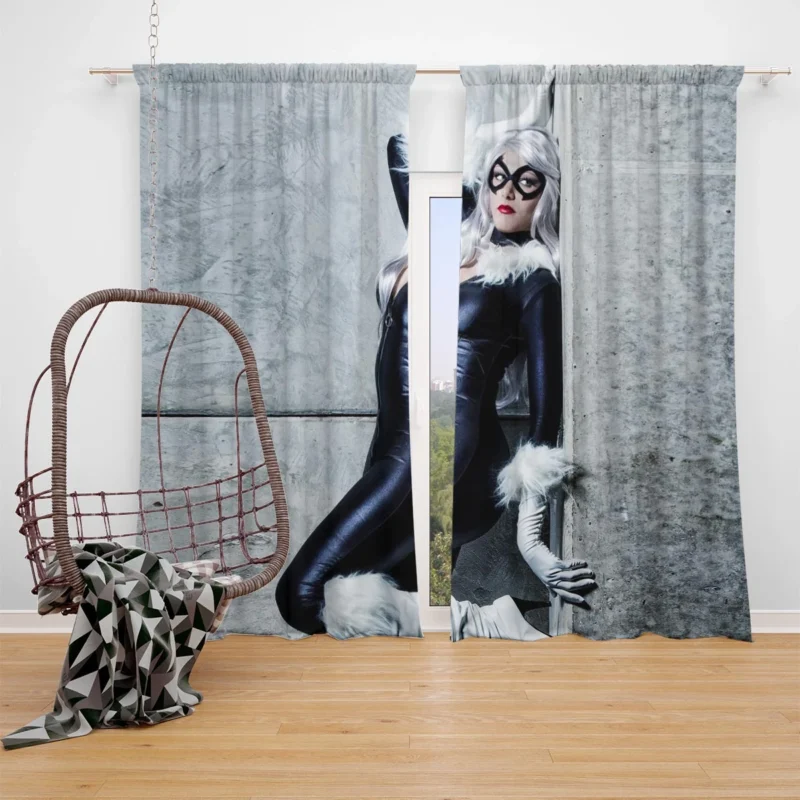 Black Cat Cosplay: Embrace the Intrigue Window Curtain