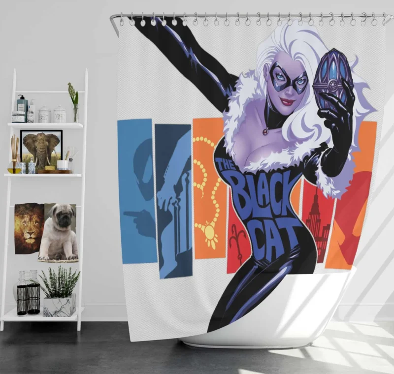 Black Cat: Marvel Slinky Superhero Shower Curtain