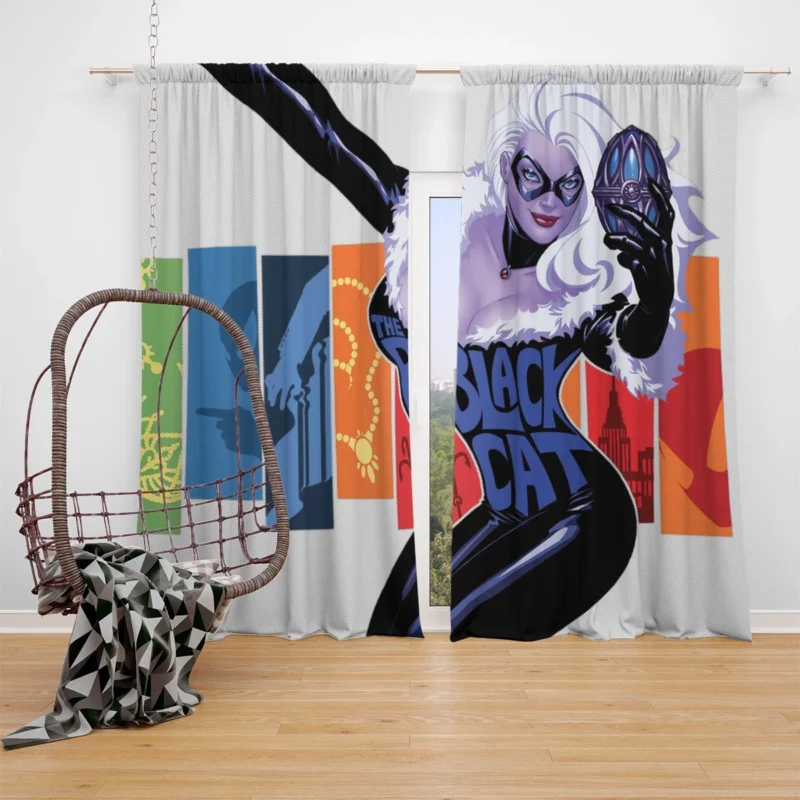 Black Cat: Marvel Slinky Superhero Window Curtain