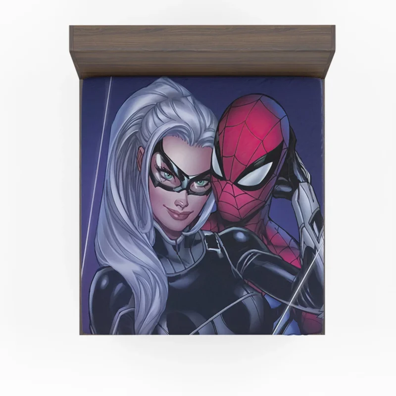 Black Cat Role in Spider-Man Comics Fitted Sheet