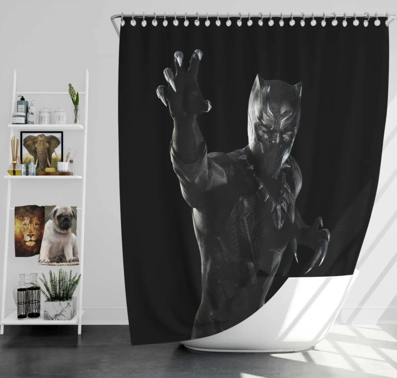 Black Panther Debut in Civil War Shower Curtain