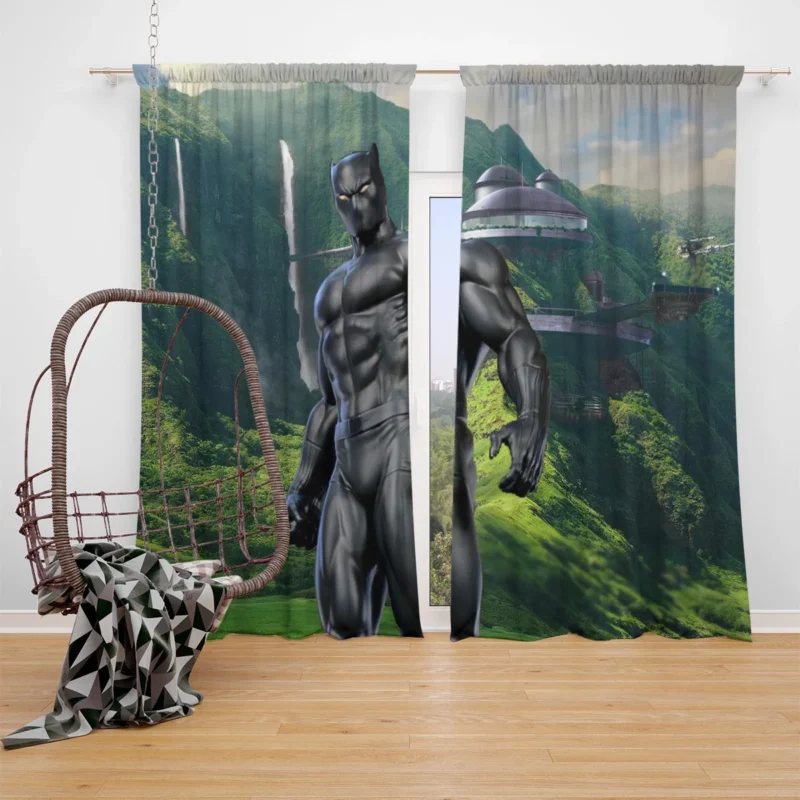 Black Panther Impact in Marvel Comics Window Curtain