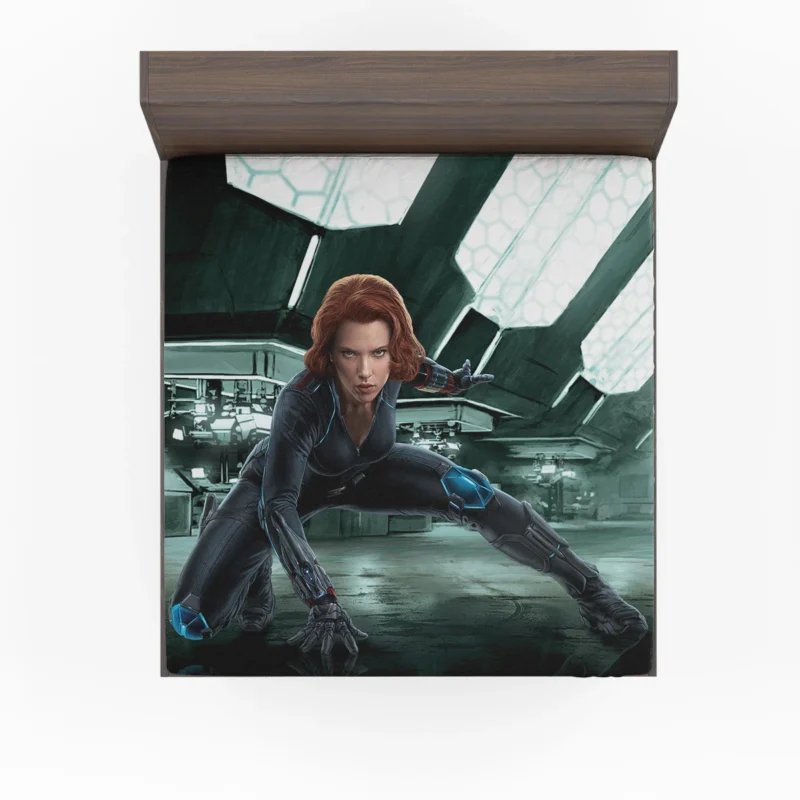Black Widow Arrival in Age of Ultron Fitted Sheet