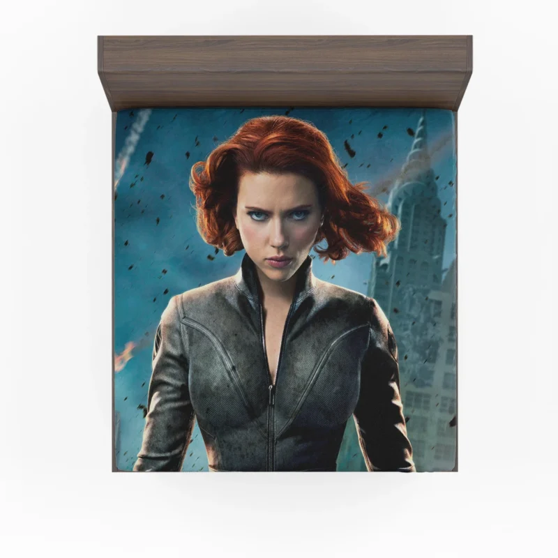 Black Widow Heroic Role in The Avengers Fitted Sheet