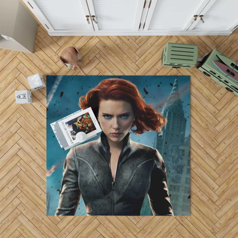 Black Widow Heroic Role in The Avengers Floor Rug