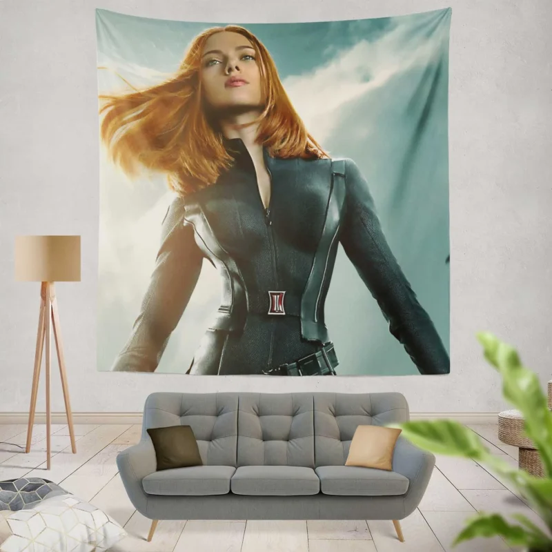 Black Widow Role in Winter Soldier  Wall Tapestry