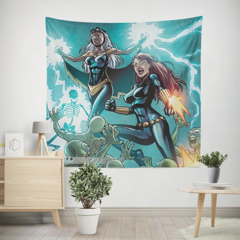 Black Widow & Storm: Marvel Powerful Duo  Wall Tapestry