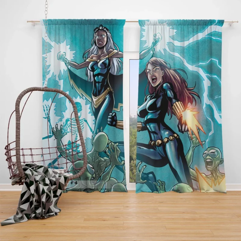 Black Widow & Storm: Marvel Powerful Duo Window Curtain