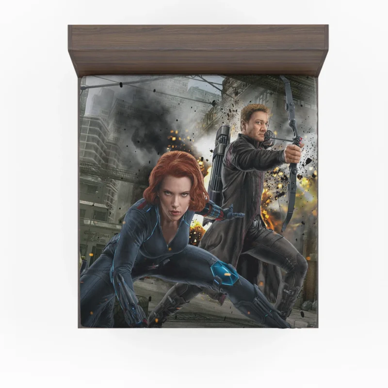 Black Widow and Hawkeye in Avengers: Age of Ultron Fitted Sheet