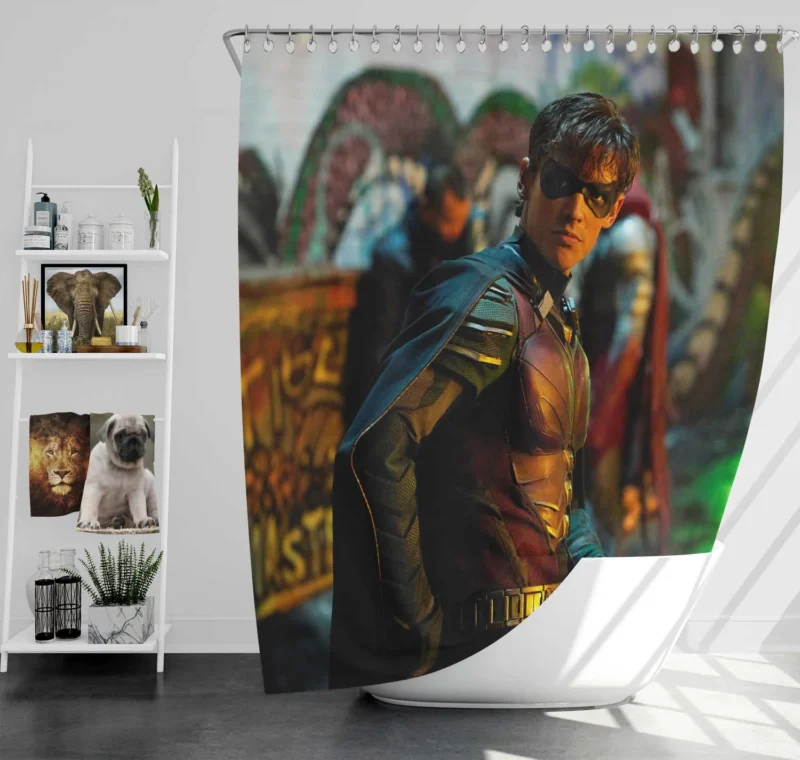 Brenton Thwaites Portrays Robin in Titans Shower Curtain