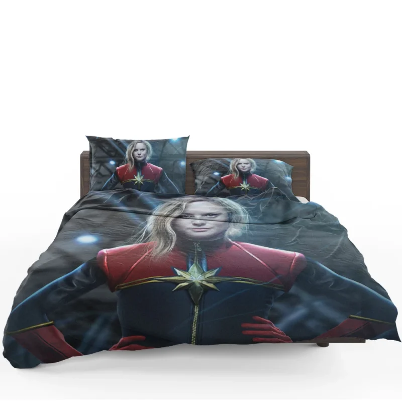 Brie Larson as Captain Marvel in Stunning Wallpaper Bedding Set