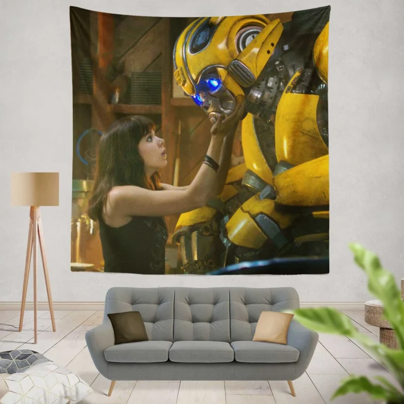 Bumblebee: Hailee Steinfeld Robot Friend  Wall Tapestry