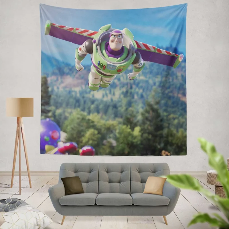 Buzz Lightyear in Toy Story 4: Cosmic Adventure  Wall Tapestry