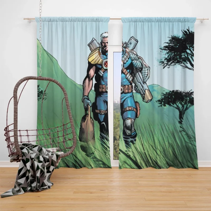 Cable (Marvel Comics): Time-Traveling Adventures Window Curtain