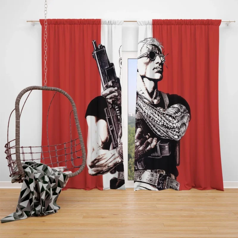 Cable: Marvel Time-Traveling Character Window Curtain