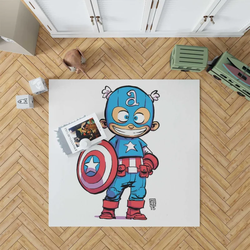 Captain America: A Heroic Marvel Character Floor Rug