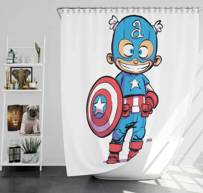 Captain America: A Heroic Marvel Character Shower Curtain