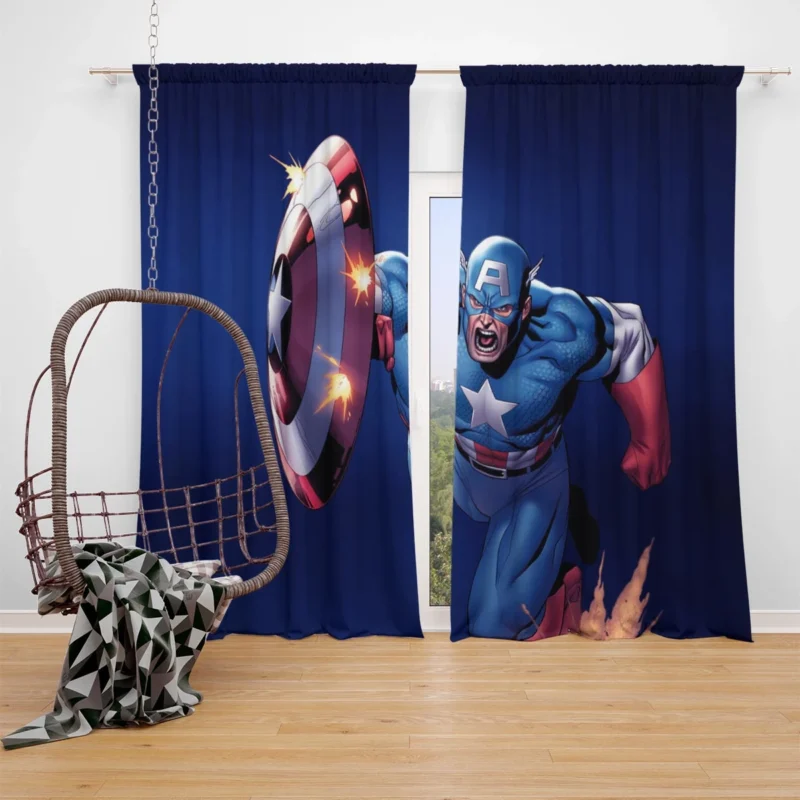 Captain America: A Marvel Comics Legend Window Curtain
