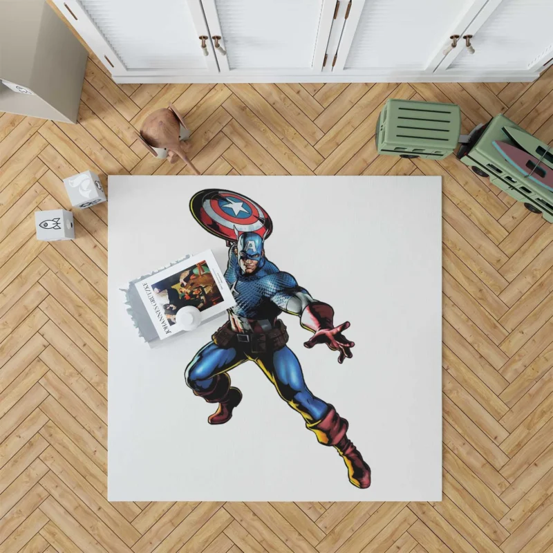 Captain America: A Symbol of Heroism Floor Rug