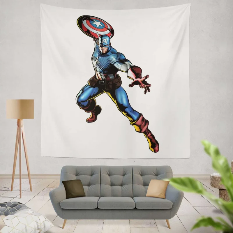 Captain America: A Symbol of Heroism  Wall Tapestry